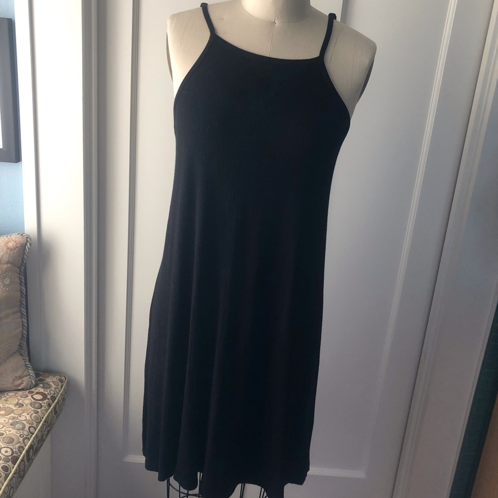 Black ribbed tank dress